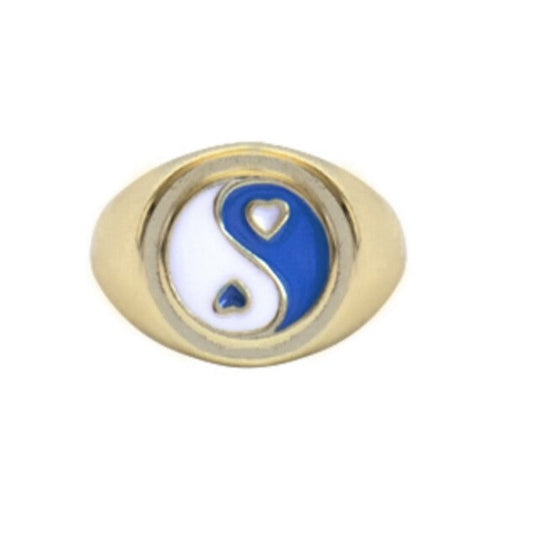 Yin yang ring - goud/zilver